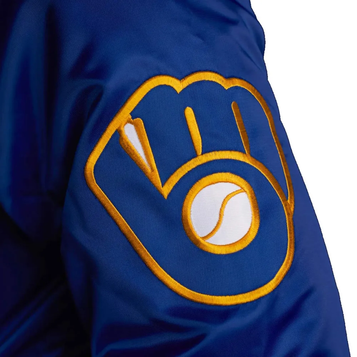 Milwaukee brewers royal blue satin jacket