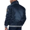 Milwaukee brewers silver tab satin trucker varsity jacket navy 1 1