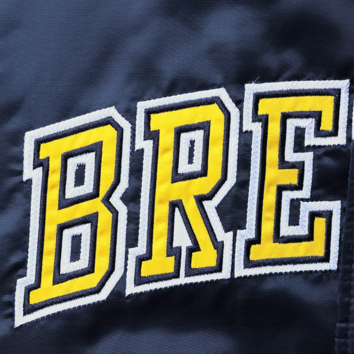 Milwaukee brewers the ace satin varsity jacket navy 3