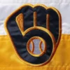 Milwaukee brewers the ambassador satin varsity jacket navy