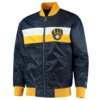 Milwaukee brewers the ambassador satin varsity jacket navy 2