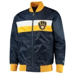 Milwaukee Brewers The Ambassador Navy Satin Jacket