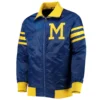 Milwaukee brewers the captain iii satin varsity jacket blue 2