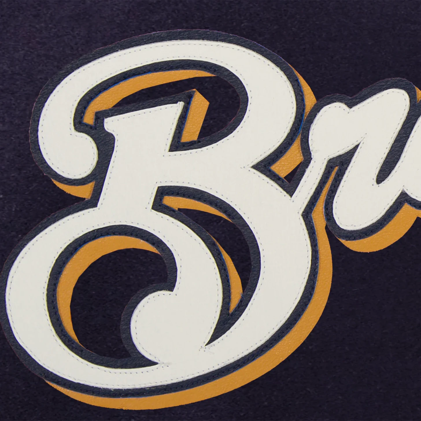 Milwaukee brewers two tone handcrafted logo wool jacket black gray 3