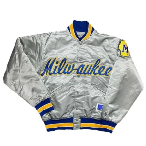 Milwaukee brewers vintage grey jacket