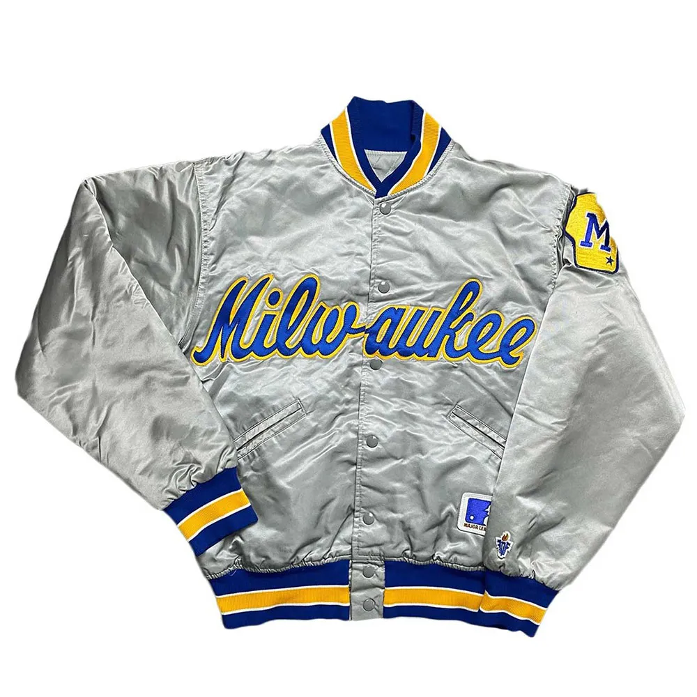 Milwaukee brewers vintage grey jacket