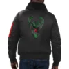 Milwaukee bucks black history month satin shearling jacket