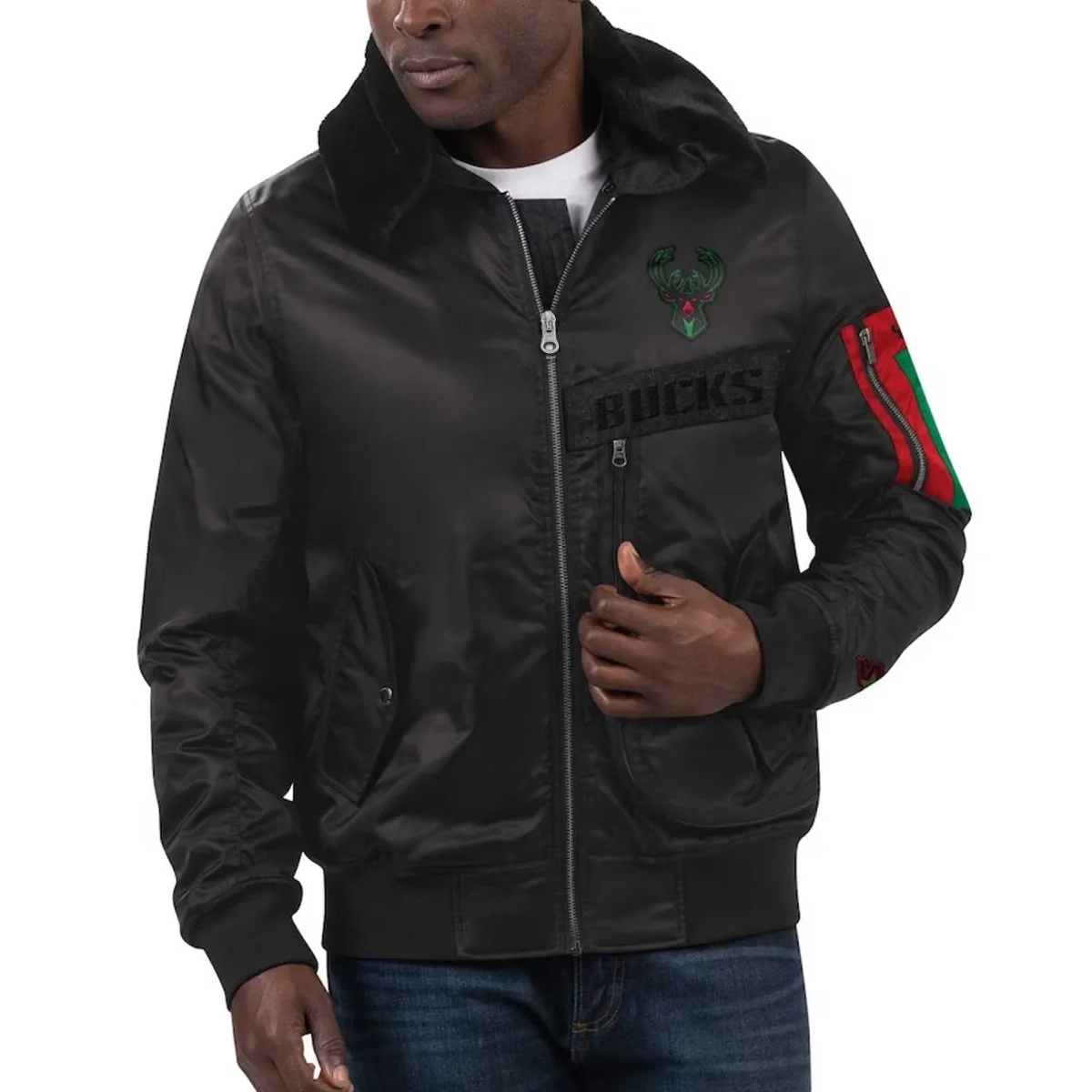 Milwaukee bucks black history month shearling jacket