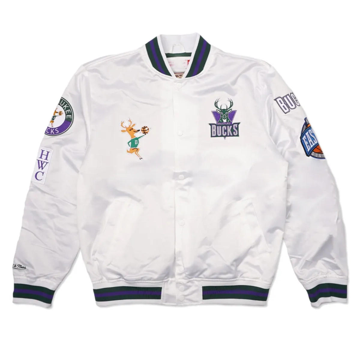 Milwaukee bucks city collection white satin jacket