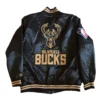 Milwaukee bucks limited edition vintage black satin jacket