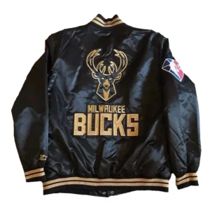 Milwaukee bucks limited edition vintage black satin jacket