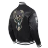 Milwaukee bucks retro classic black satin jacket