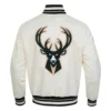 Milwaukee bucks retro classic full snap cream jacket