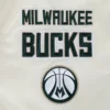 Milwaukee bucks retro classic full snap satin cream patch jacket