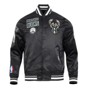 Milwaukee bucks retro classic full snap satin jacket