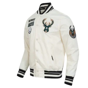 Milwaukee bucks retro classic satin cream jacket