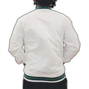 Milwaukee bucks vintage hardwood classics white satin jacket