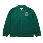 Milwaukee Bucks Vintage Logo Green Satin Jacket