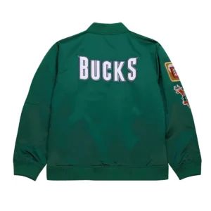 Milwaukee bucks vintage logo satin bomber jacket
