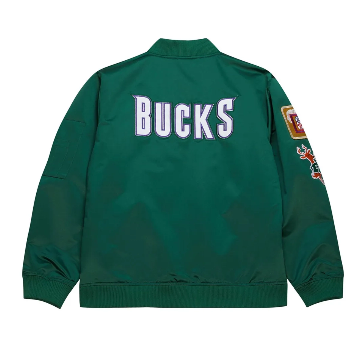 Milwaukee bucks vintage logo satin bomber jacket