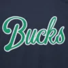Milwaukee bucks washed navy fleece varsity jacket