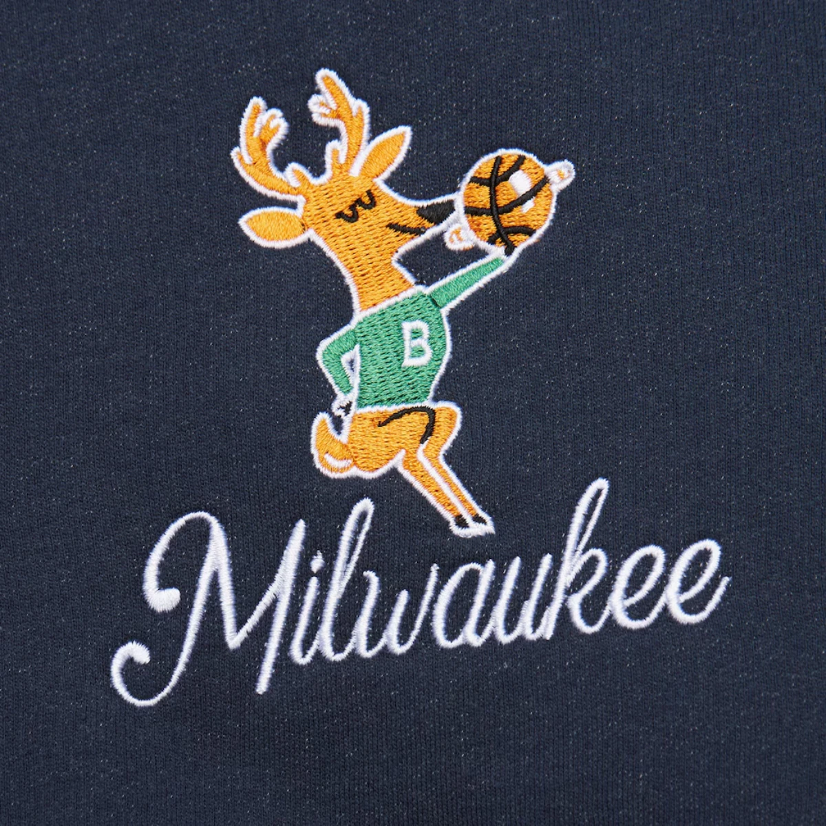 Milwaukee bucks washed navy varsity jacket