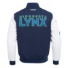 Minnesota lynx classic wool and leather varsity jacket