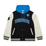 Minnesota Timberwolves Courtside Hooded Wool/Leather Jacket