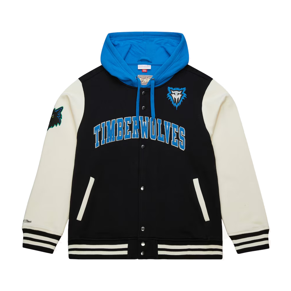 Minnesota timberwolves black courtside hooded jacket