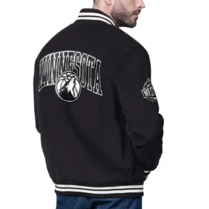 Minnesota timberwolves blackout corduroy varsity jacket