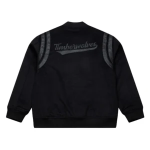 Minnesota timberwolves hardwood black walk the tunnel wool jacket 1