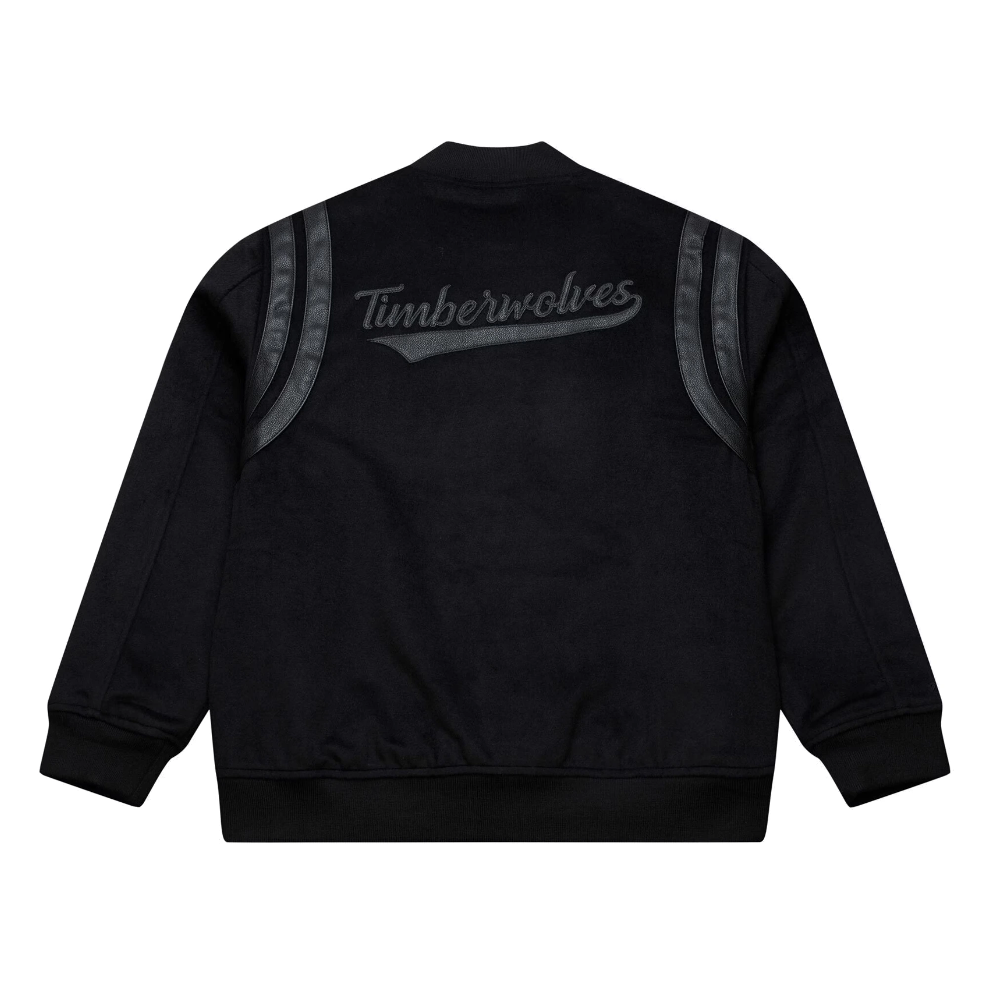 Minnesota timberwolves hardwood black walk the tunnel wool jacket 1