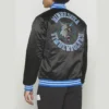 Minnesota timberwolves heavyweight black satin jacket