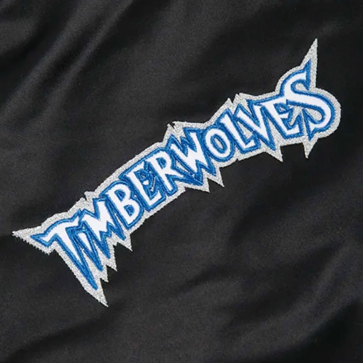 Minnesota timberwolves heavyweight satin varsity jacket