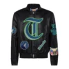 Minnesota timberwolves jeff hamilton full leather jacket black 1