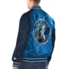 Minnesota timberwolves renegade satin varsity jacket blue navy 2