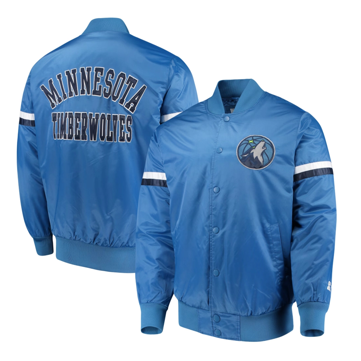Minnesota timberwolves the champ blue satin varsity jacket