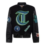 Minnesota Timberwolves Old English Wool/Leather Jacket