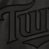 Minnesota twins full leather bomber varsity jacket black 4