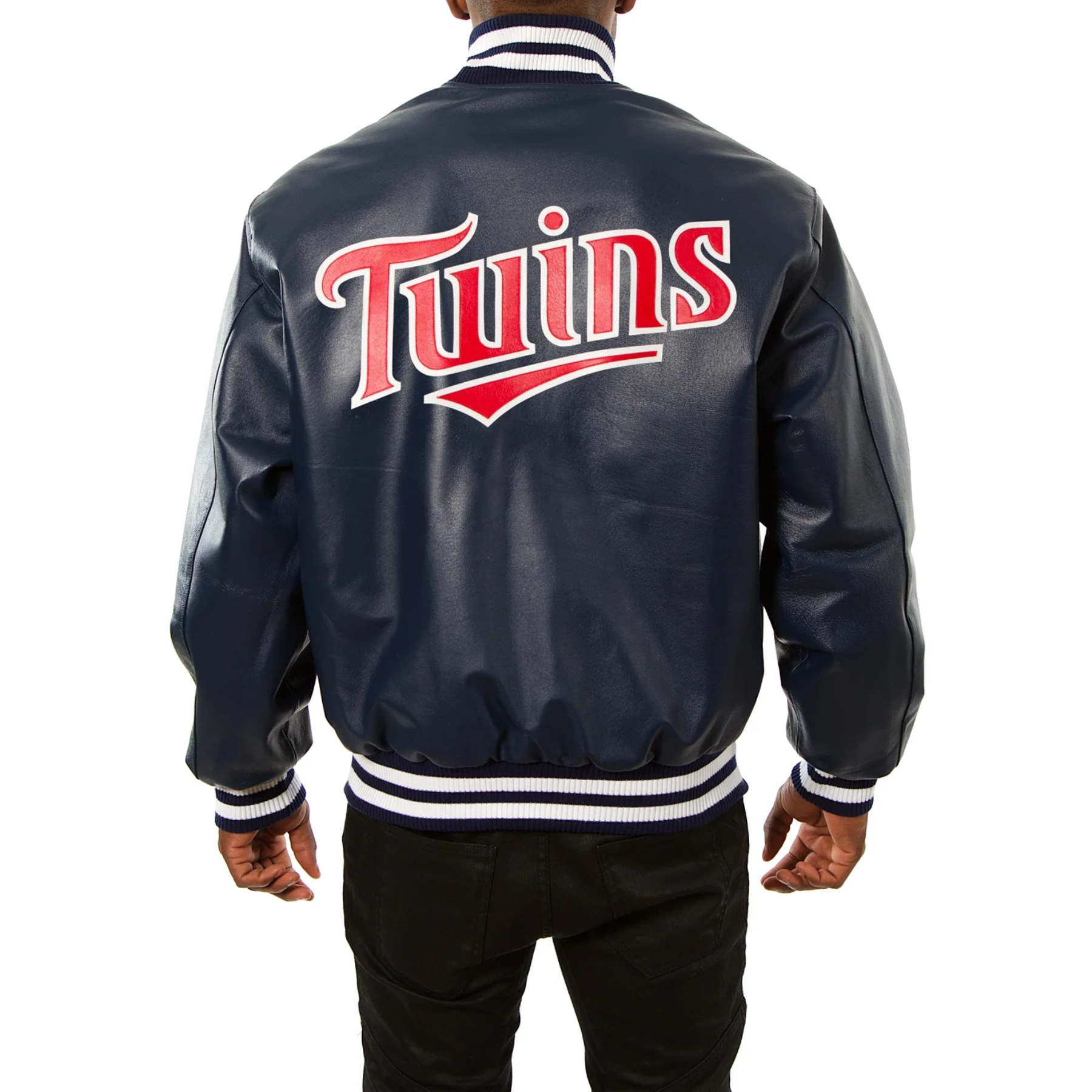 Minnesota twins full real leather varsity jacket navy 2