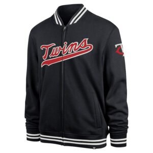 Minnesota twins pack pro camden full zip track varsity jacket navy 1