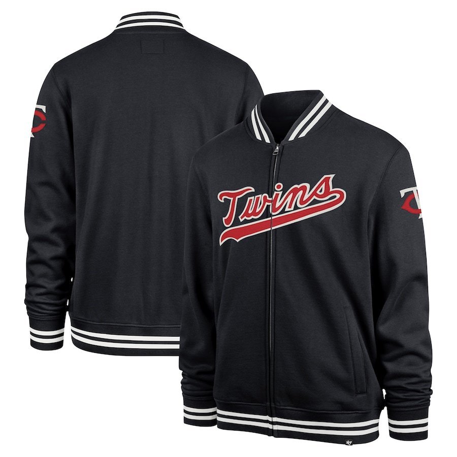 Minnesota twins pack pro camden full zip track varsity jacket navy