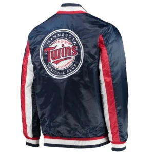 Minnesota twins the ace satin varsity jacket navy 2