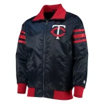 Minnesota Twins The Captain II Navy Satin Bomber Jacket