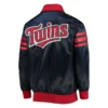 Minnesota twins the captain ii satin varsity jacket navy 2