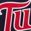 Minnesota twins two tone handcrafted logo wool varsity jacket navy red 3