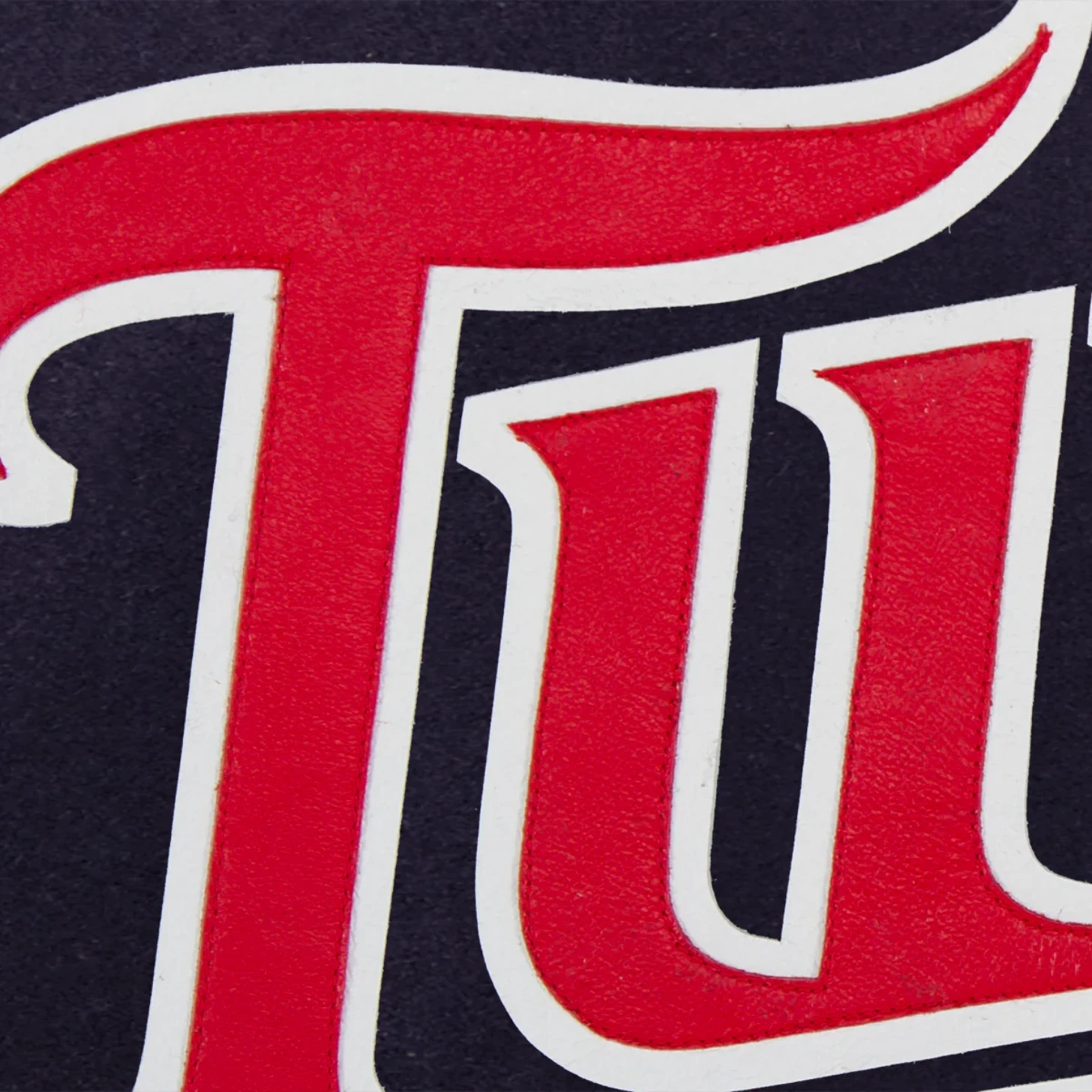 Minnesota twins two tone handcrafted logo wool varsity jacket navy red 3