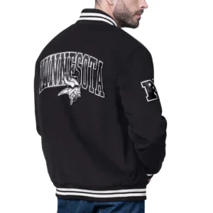 Minnesota vikings blackout corduroy black varsity jacket