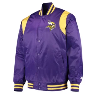 Minnesota vikings prime time full snap satin varsity jacket purple 2