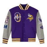 Minnesota Vikings OVO X NFL Purple Wool Varsity Jacket